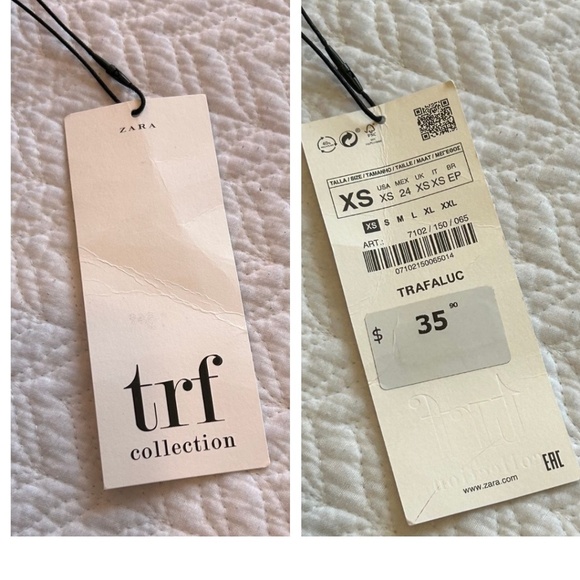 NWT Zara trf Collection Cropped Wide Leg Striped Pants with Button Waist Detail - Picture 11 of 15